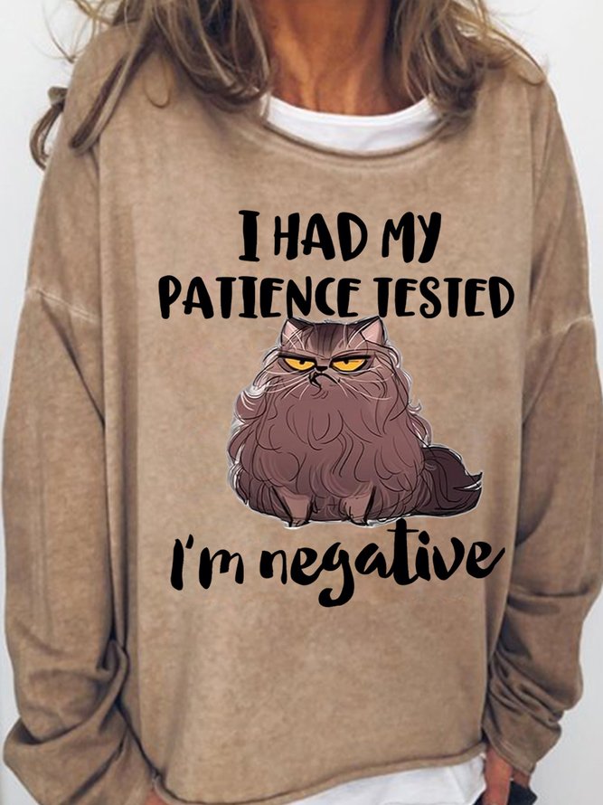 I Had My Patience Tested I'm Negative Women's Cat Sweatshirt
