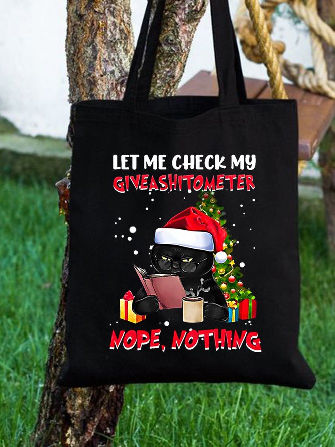 Let Me Check My Giveashitomether Nope Nothing Christmas Graphic Shopping Tote