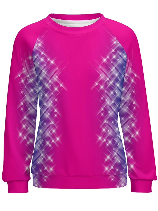 Lilicloth X Paula Pink Blue Sparkle Women's Raglan Sleeve Sweatshirt