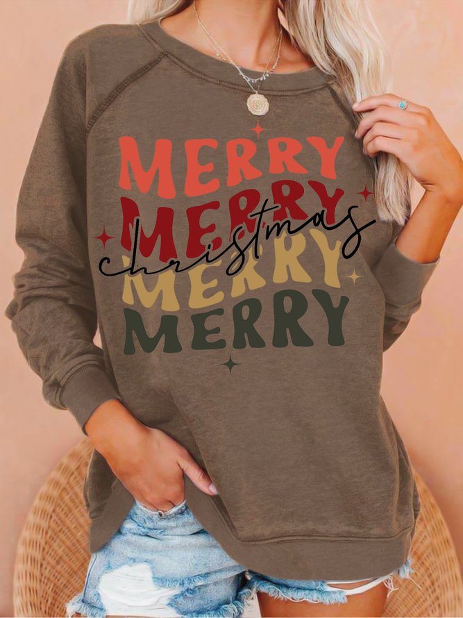 Womens Marry Christmas Casual Sweatshirt