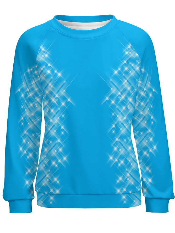 Lilicloth X Paula Blue Sparkle Women's Raglan Sleeve Sweatshirt