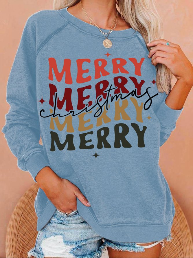Womens Marry Christmas Casual Sweatshirt