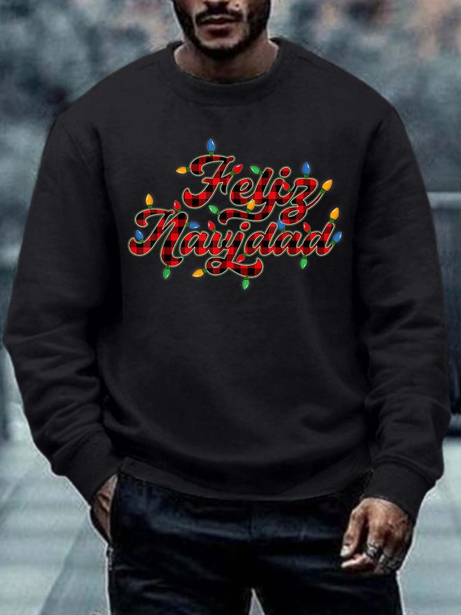 Men Merry Christmas Light Christmas Regular Fit Sweatshirt