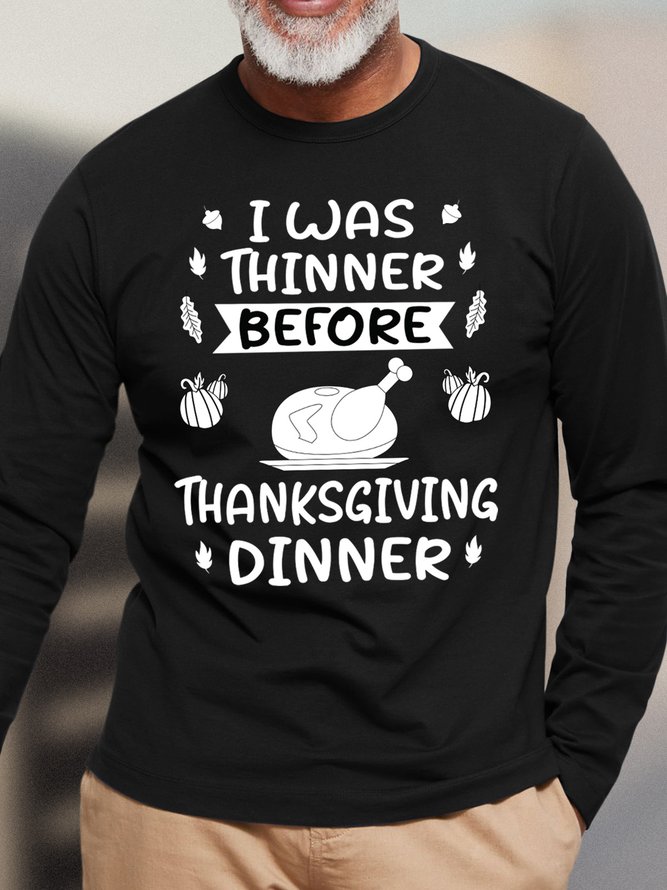 Lilicloth X Hynek Rajtr I Was Thinner Before Thanksgiving Dinner Men's Long Sleeve T-Shirt