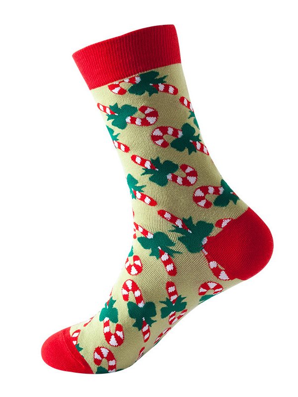 Christmas Cotton High Stretch Santa Tree Snowflake Pattern Socks Festive Party Matching