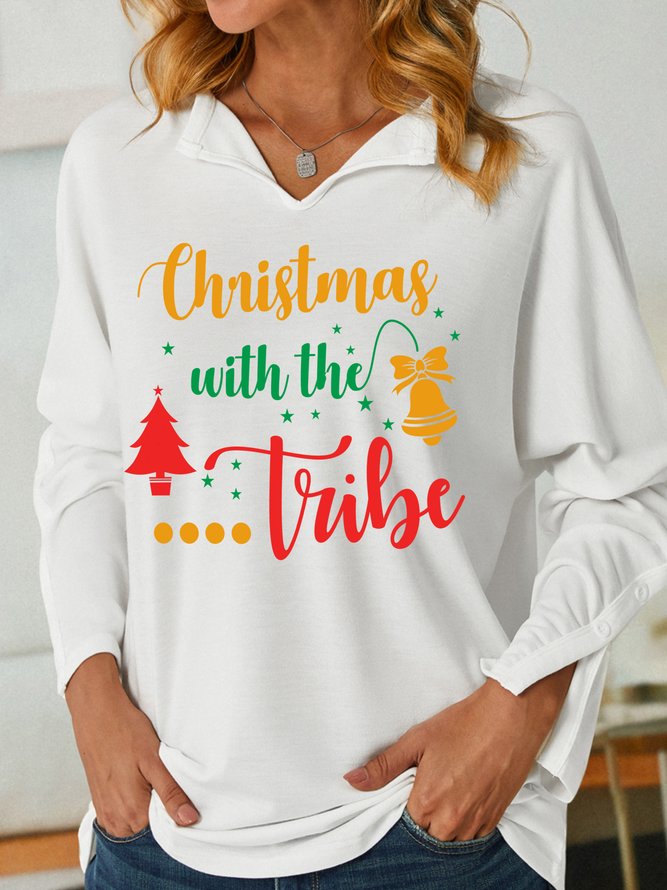 Lilicloth X Kat8lyst Christmas With The Tribe Women's Shawl Collar Sweatshirt