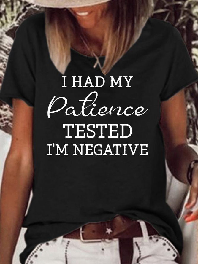 Womens I Had My Patient Test Funny Casual T-Shirt