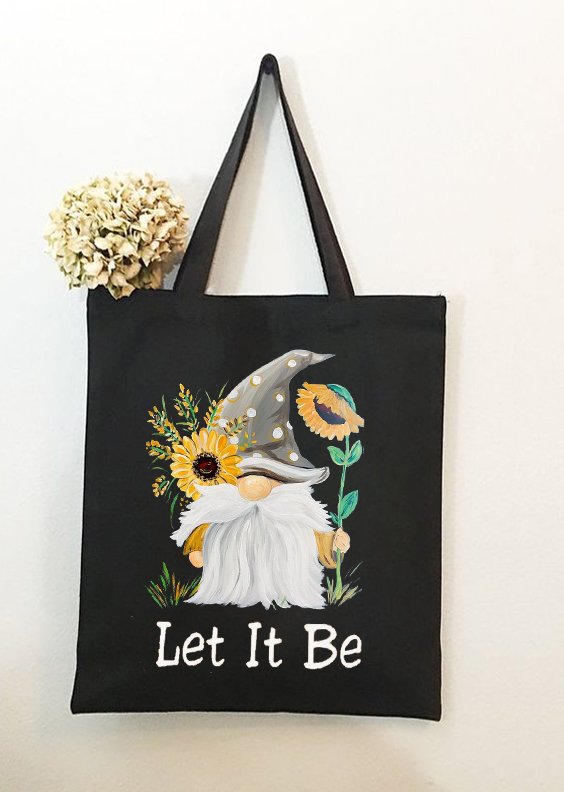 Let It Be Sunflower Plant Graphic Shopping Tote