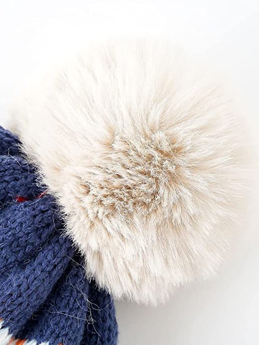 Ethnic Pattern Woolen Fleece Hat Ski Outdoor Sports Beanie Warm Windproof Accessories