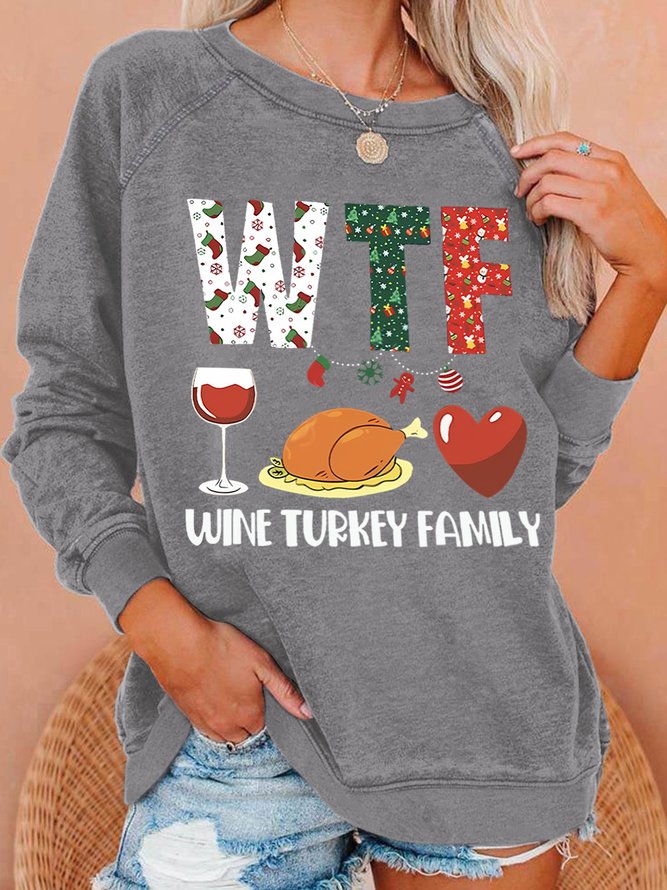 WTF Wine Turkey Family Women's Sweatshirt