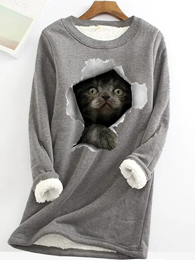 Womens balck cat 3D print weatshirt