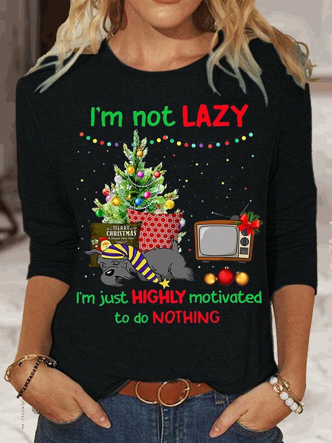 Womens I’M Not Lazy On Christmas Casual Top