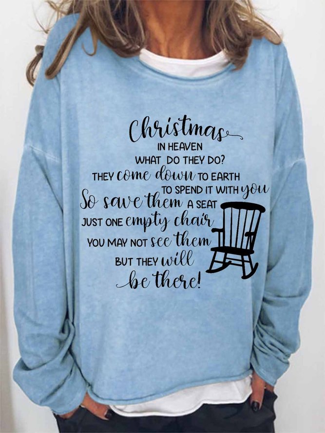 Women Christmas in heaven Simple Sweatshirt