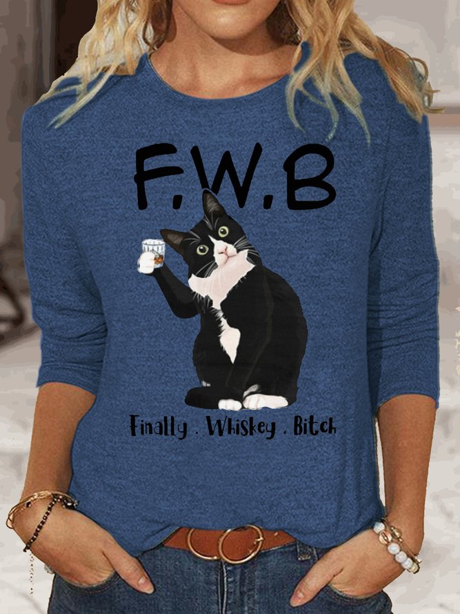 Womens Funny F.W.B Letters Top