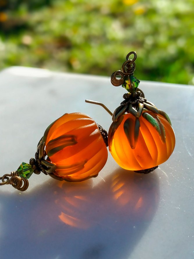 Casual Halloween Retro Pumpkin Earrings Funny Earring