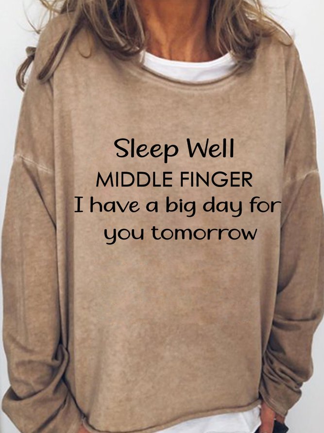 Lilicloth X Paula Sleep Well Middle Finger I Have A Big Day For You Tomorrow Women's Sweatshirt