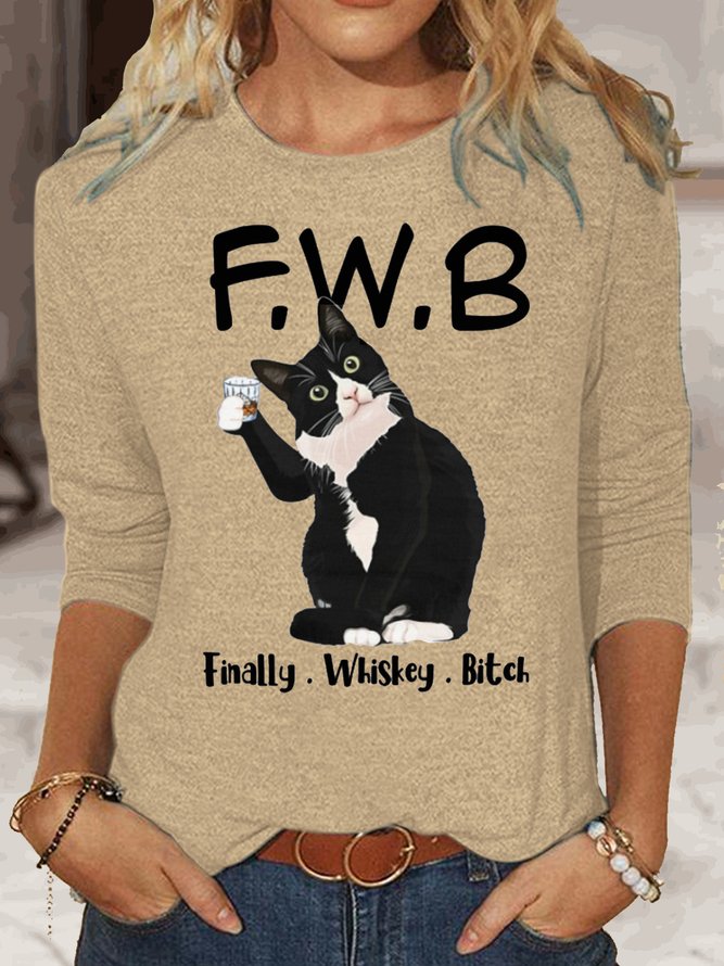 Womens Funny F.W.B Letters Top