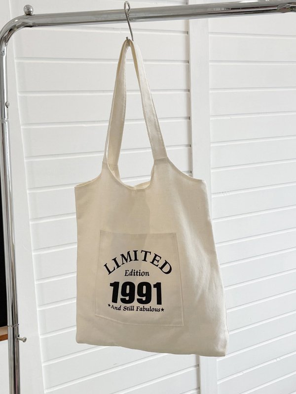 Limited Edition 1991 And Still Fabulous Text Letter Shopping Tote Bag