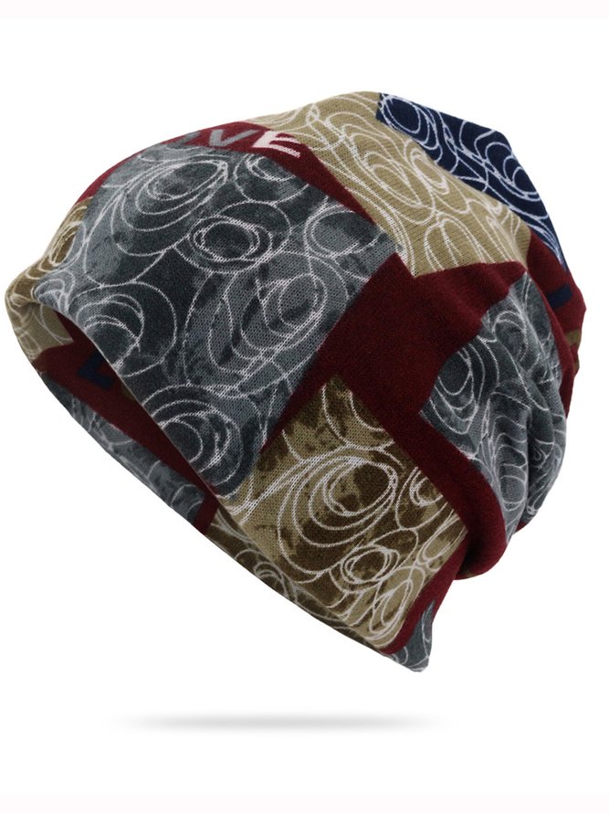 Geometric All Over Print Graphic Beanie Hat