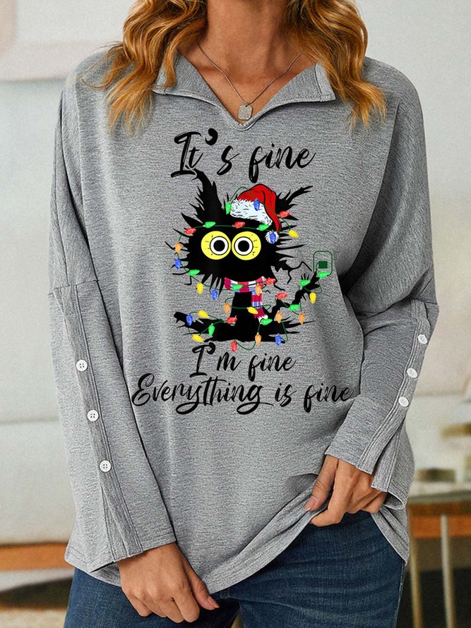 Women It’s Fine Everything Is Fine Casual Sweatshirt