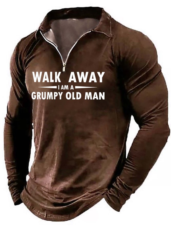 Men Walk Away I Am A Grumpy Old Man Regular Fit Casual Polo Shirt