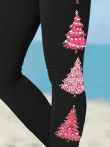 Women Funny Christmas Tree Regular Fit Leggings