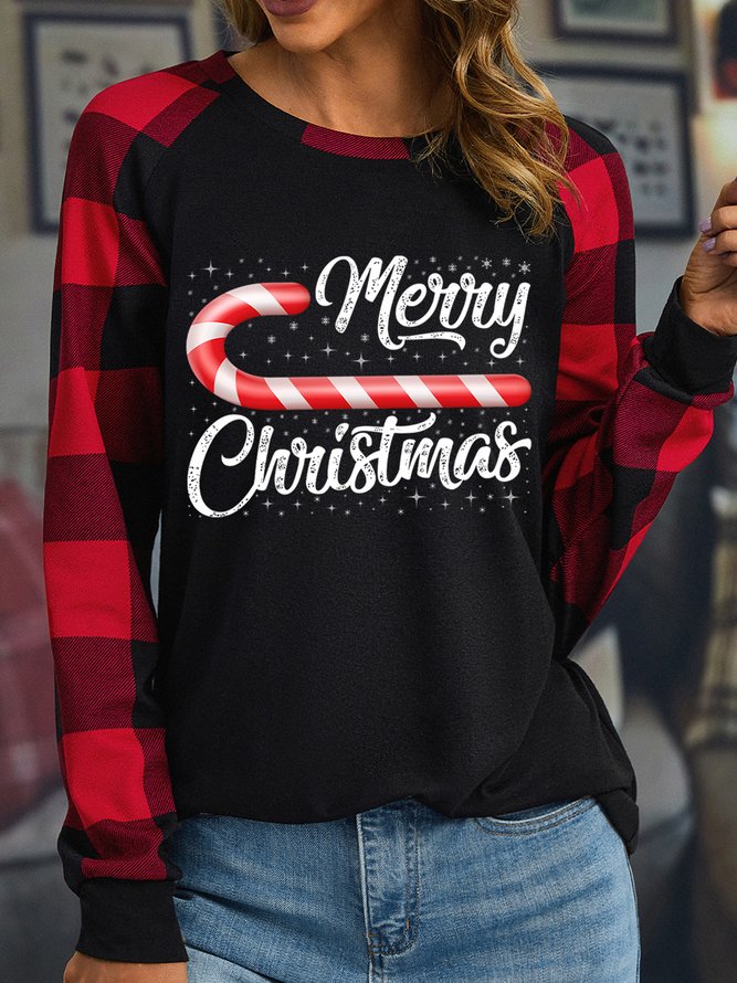 Lilicloth X Abu Merry Christmas Women's Long Sleeve Buffalo Plaid T-Shirt