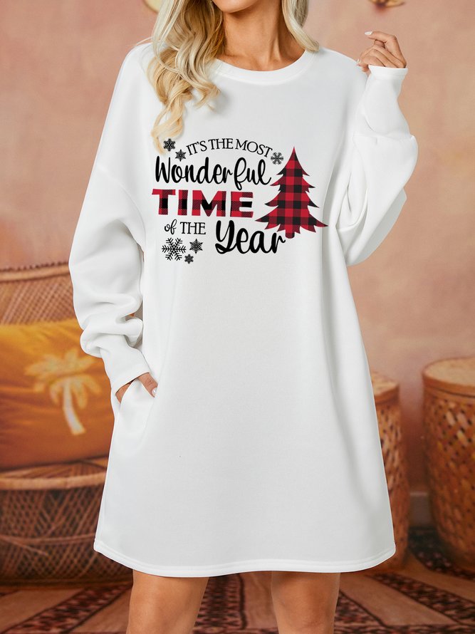 Women Merry Christmas  Casual Loose Sweatshirt  Dress