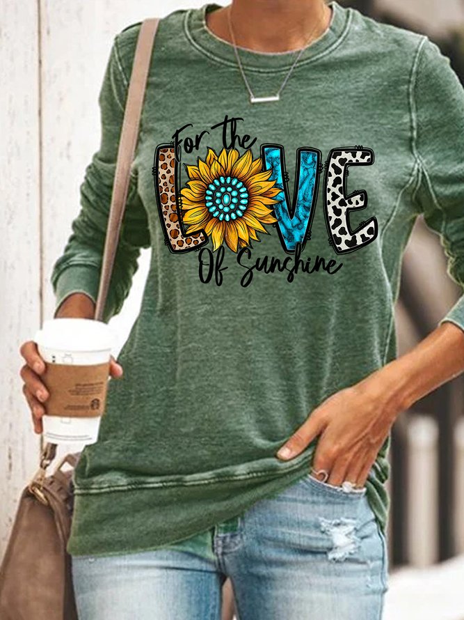 Women's Sunflower For The Love of Sunshine Simple Regular Fit Sweatshirt