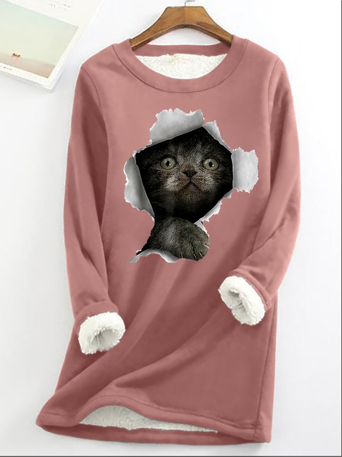 Womens balck cat 3D print weatshirt
