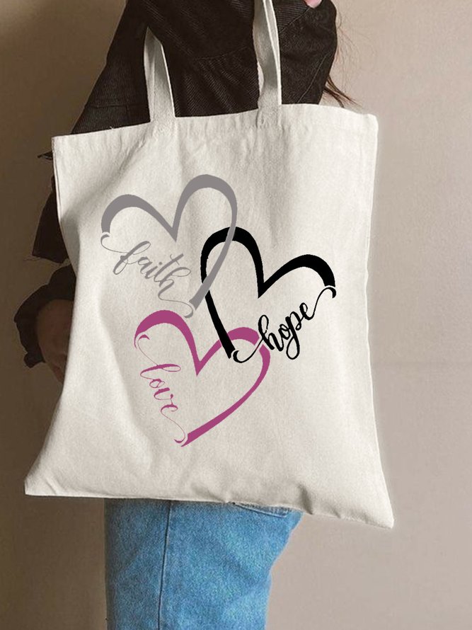 Love Faith Hope Faith Graphic Shopping Tote Bag