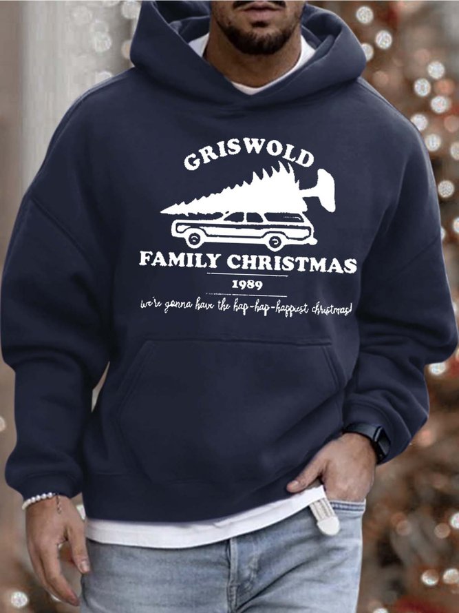 Men’s Griswold Family Christmas 1989 Christmas Tree Casual Loose Text Letters Sweatshirt