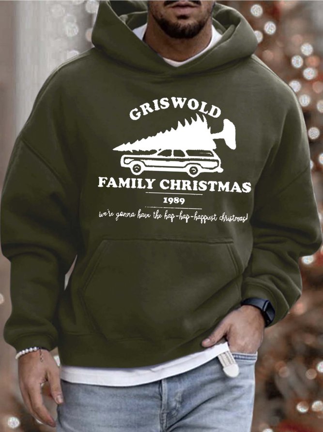 Men’s Griswold Family Christmas 1989 Christmas Tree Casual Loose Text Letters Sweatshirt