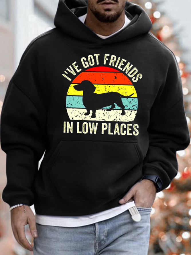 I've Got Friends In Low Places Funny Gift for Dachshund Lover Mens Hoodie