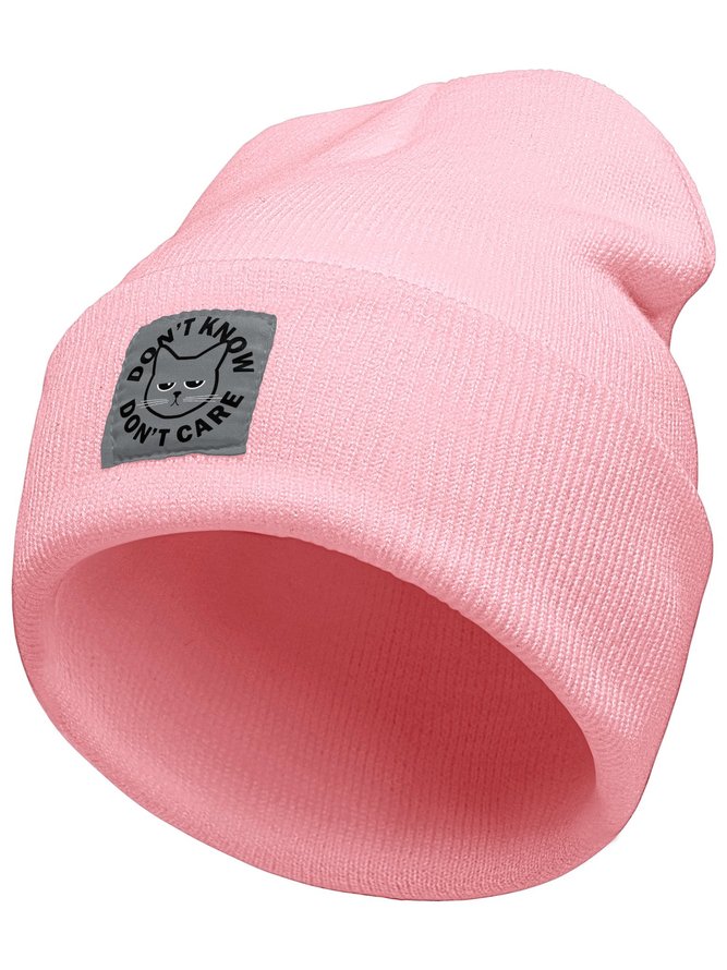 Don't Know Don't Care Animal Graphic Beanie Hat