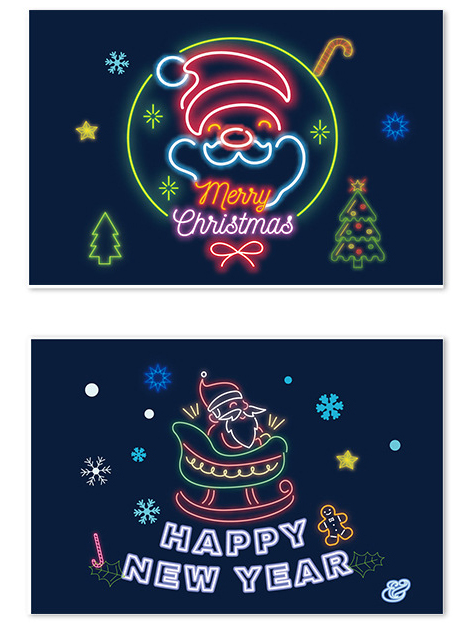 6 Pack Neon Christmas Gift Card Sets