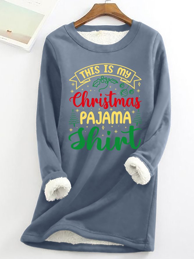 Lilicloth X Manikvskhan Christmas Gift This Is My Christmas Pajama Shirt Womens Warmth Fleece Sweatshirt