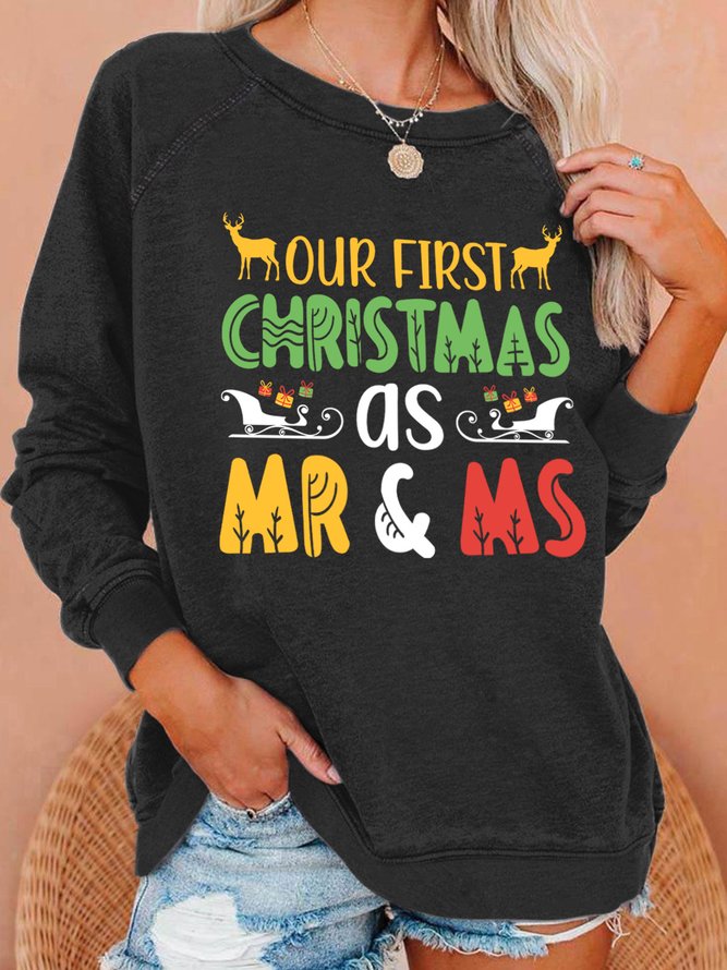 Lilicloth X Jessanjony Christmas Gift For Wife Our Firts Christmas As Mr And Ms Womens Sweatshirt
