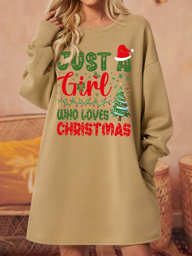 Lilicloth X Manikvskhan Just A Girl Who Loves Christmas Womens Sweatshirt Dress