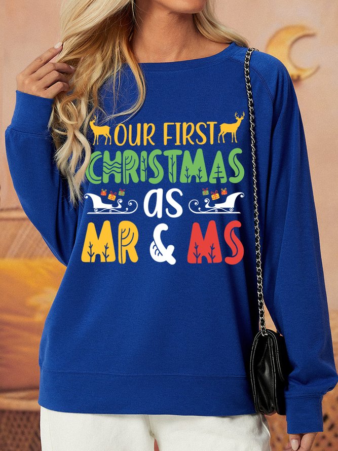 Lilicloth X Jessanjony Christmas Gift For Wife Our Firts Christmas As Mr And Ms Womens Sweatshirt
