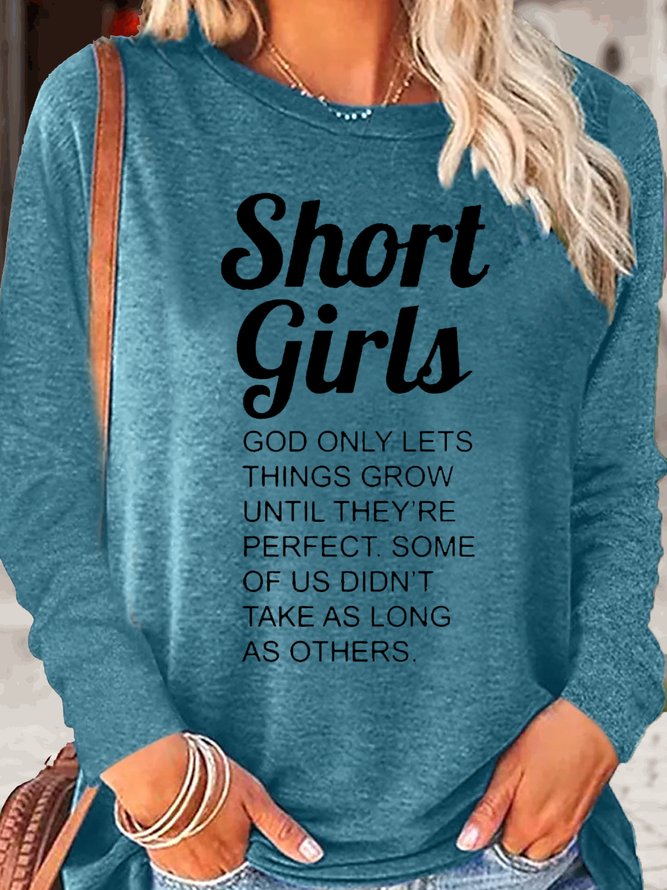 Women's Funny Short Girl Casual Letters Top
