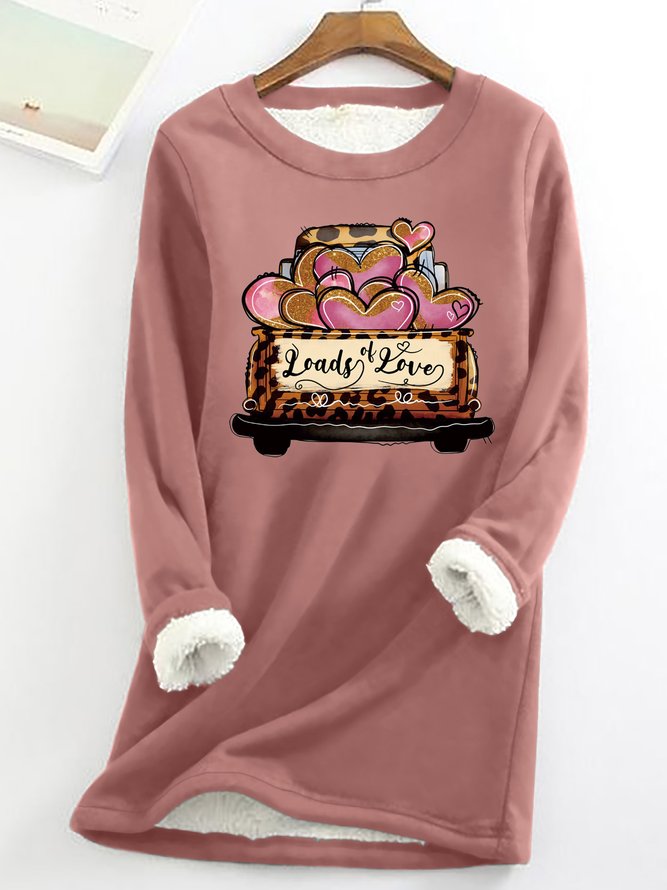 Loads Of Love Womens Valentines Day Warmth Fleece Sweatshirt
