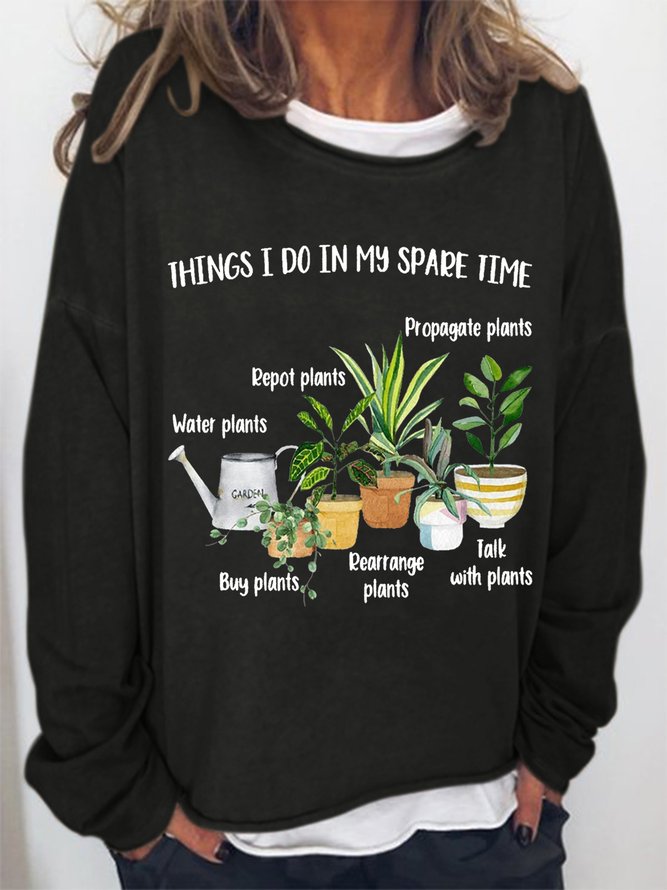 Womens Funny Plant Lover Casual Sweatshirt