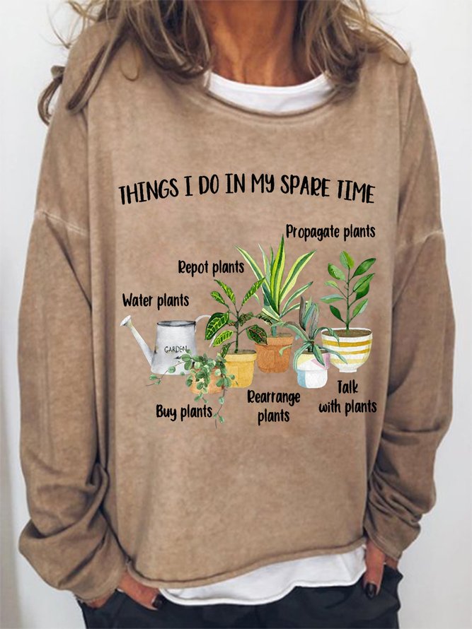 Womens Funny Plant Lover Casual Sweatshirt