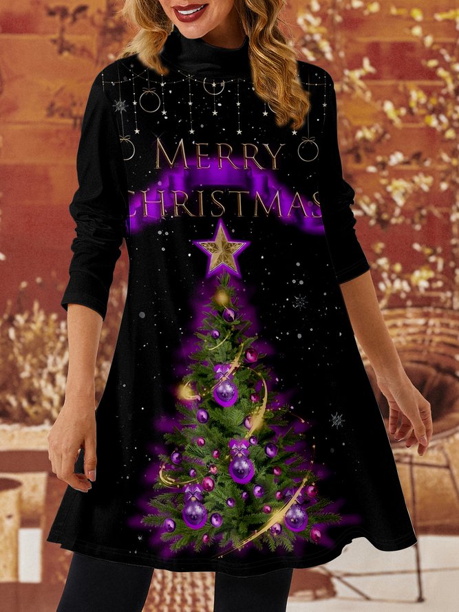 Women Casual Christmas Tree Loose Others Dress