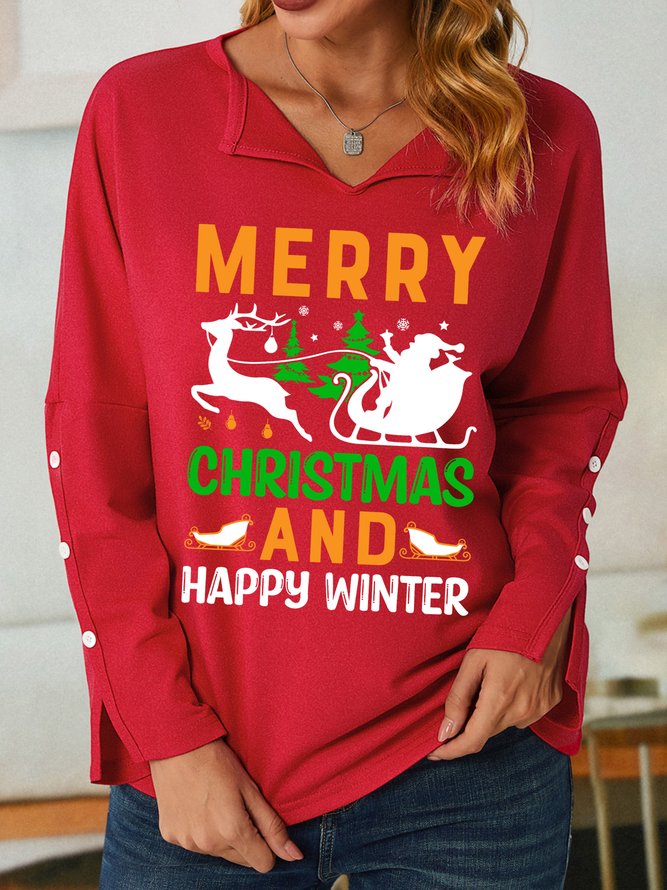 Lilicloth X Jessanjony Merry Christmas And Happy Winter Womens Shawl Collar Sweatshirt