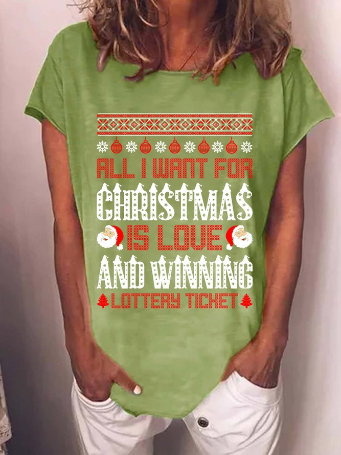 Lilicloth X Jessanjony All I Want For Christmas Is Love And Winning Lottery Ticket Womens T-Shirt