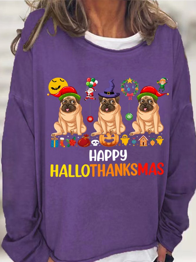 Lilicloth X Abu Gift For Dog Lover Happy Hallothanksmas Womens Sweatshirt