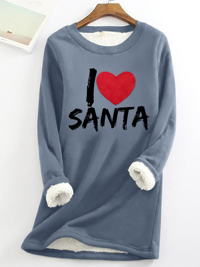 Lilicloth X Abdullah I Love Santa Womens Warmth Fleece Sweatshirt