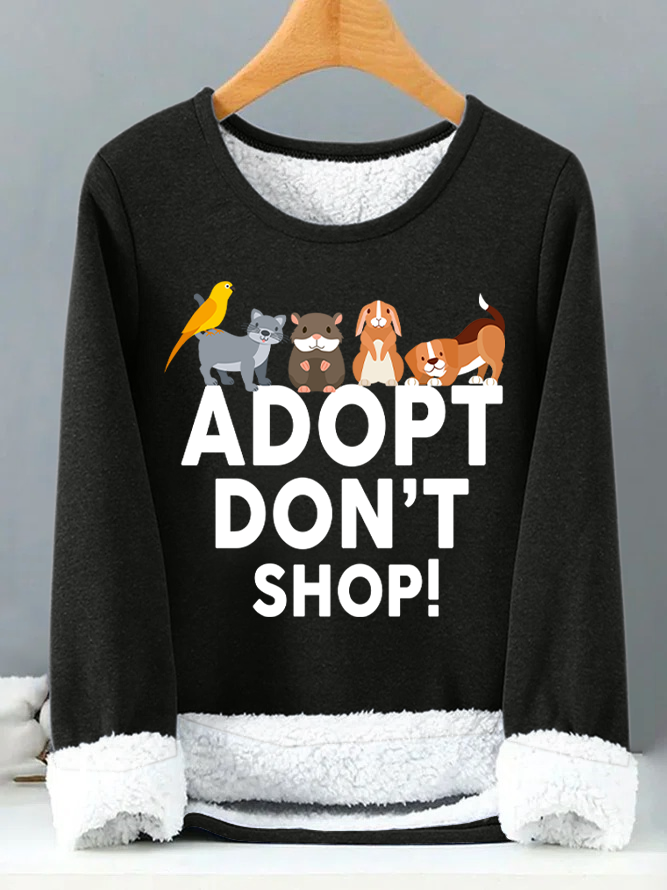 Lilicloth X Manikvskhan Adopt Dont Shop Adopt Animal Womens Warmth Fleece Sweatshirt